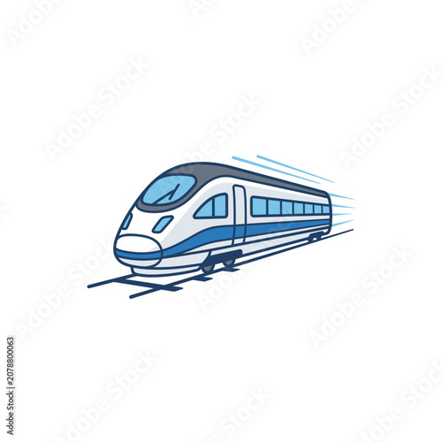 Modern high speed bullet train illustration vector.