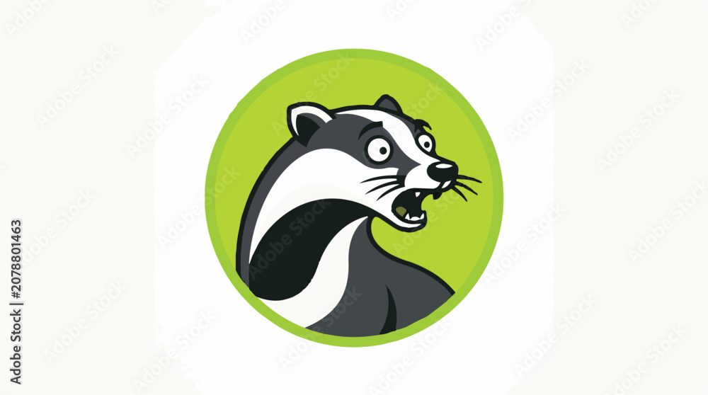 Fototapeta premium Cartoon badger mascot logo illustration