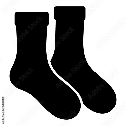 Socks solid glyph icon for clothing and fashion. Vector illustration.