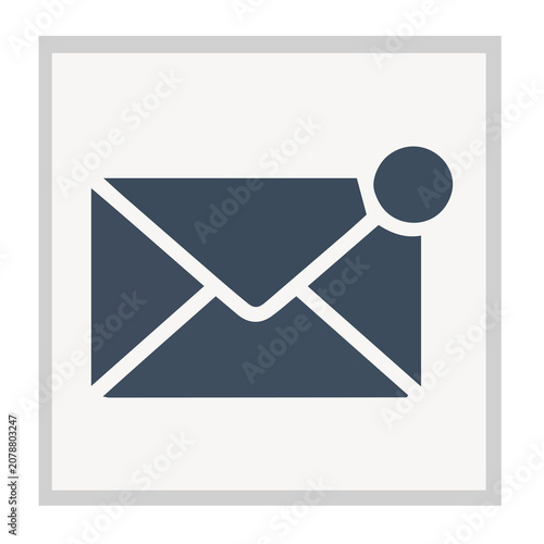 Dark grey email envelope icon with a notification dot for new messages