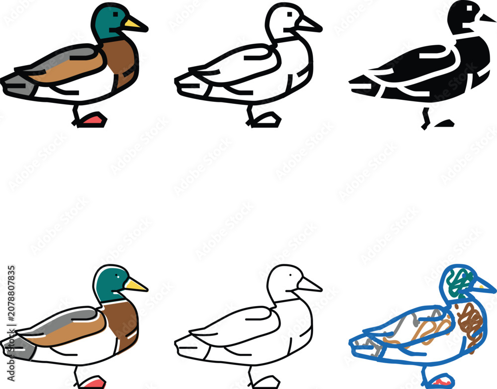 Fototapeta premium duck bird diversity color icon vector. duck bird sign. isolated symbol