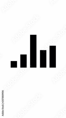 Audio spectrum equalizer sound loop animation portrait video in alpha channel transparent background