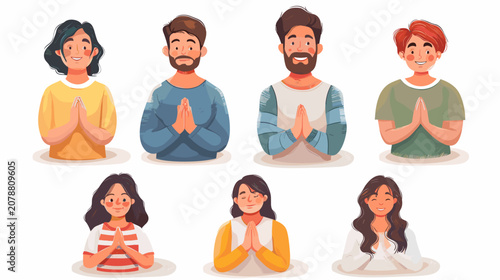 Canvastavla Diverse Group Of People Praying In A Unified Gesture Of Hope And Devotion
