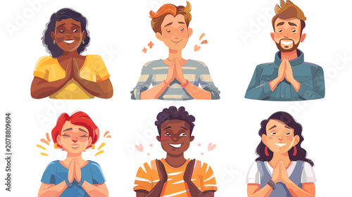 Photos Diverse People Praying with Gratitude and Hope Expression Diverse People Praying