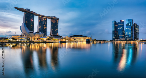Singapore down town panorama at night