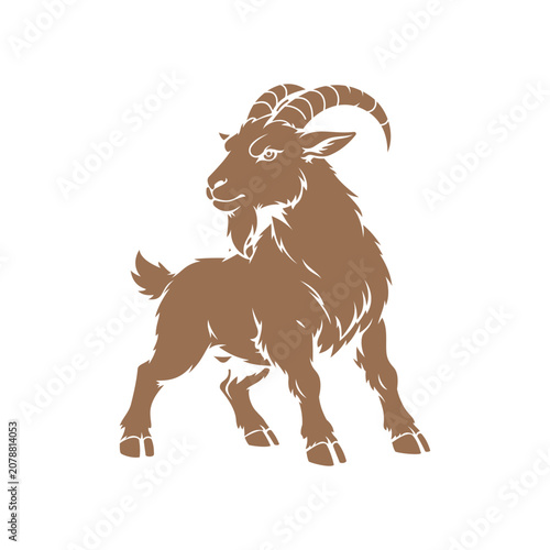 Illustration of a White Goat vector design templates simple