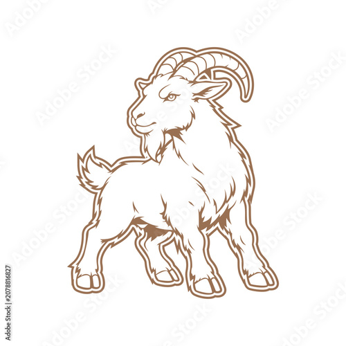 Illustration of a White Goat vector design templates simple