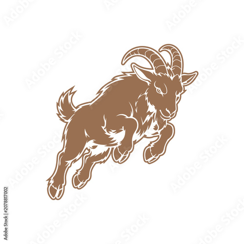 Illustration of a White Goat vector design templates simple