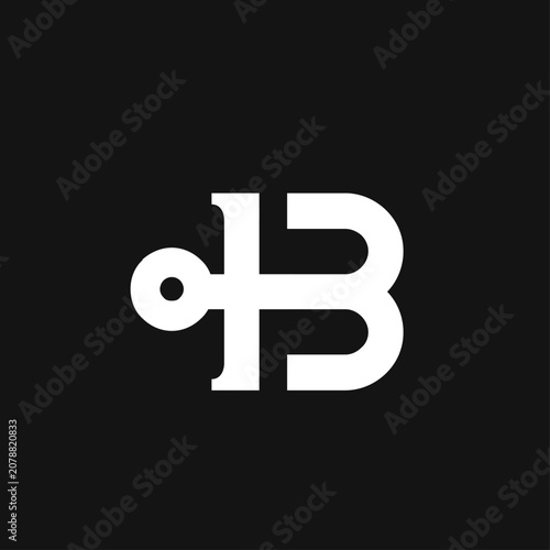 Modern abstract letter B logo with unique creative symbol on black background