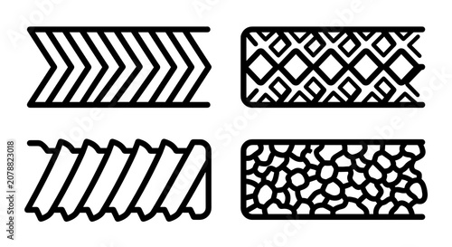 Industrial conveyor belt surface texture patterns collection
