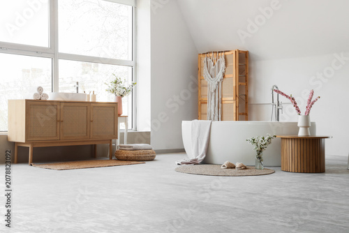 Interior of light bathroom ...