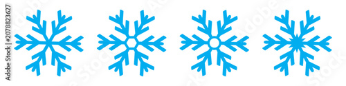 Konstfotografi Snowflake icons collection silhouette, Clipart symbol vector illustration