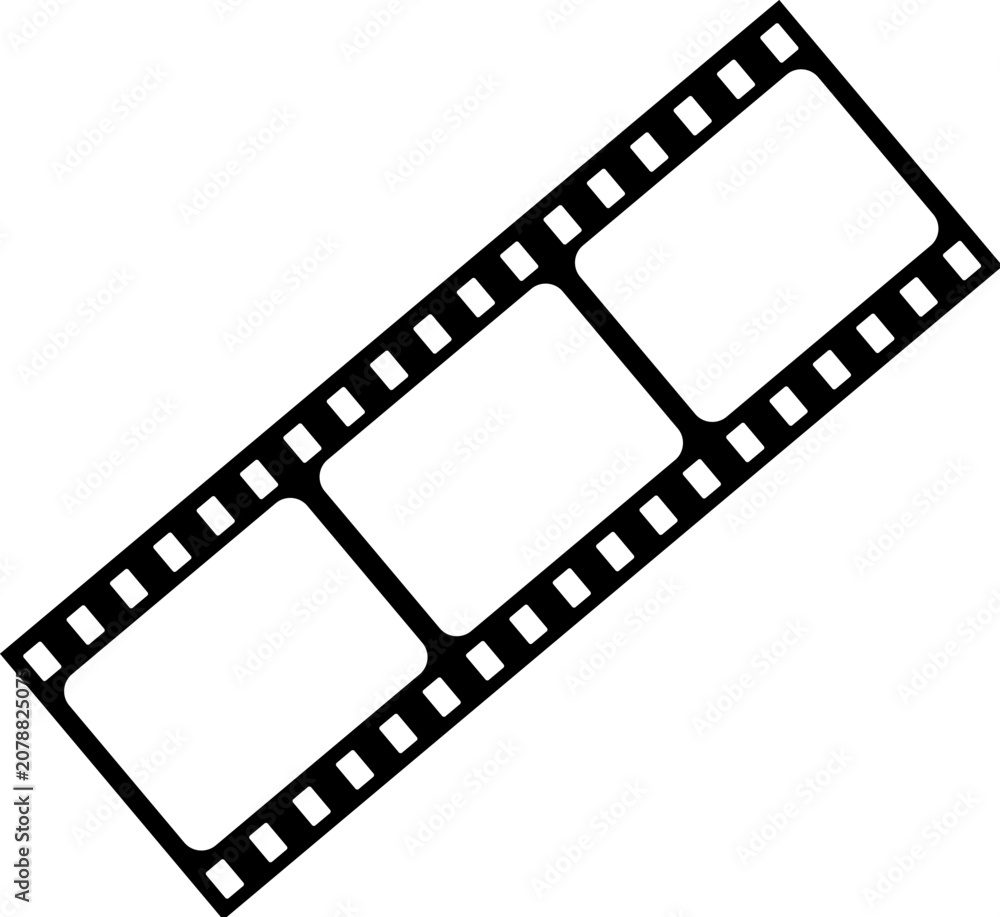 Fototapeta premium Film strip vector icon for cinema and movie production.