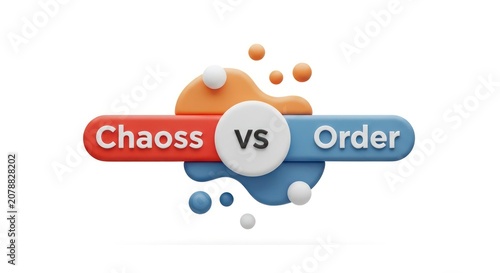 Chaos versus Order Concept Illustration.