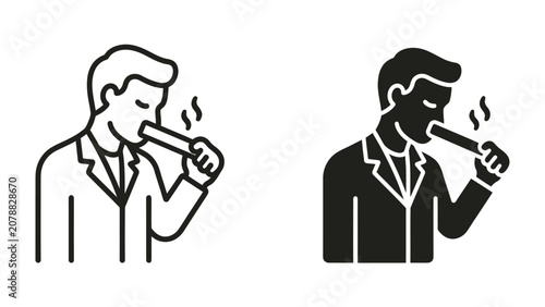 Foto Man smoking cigarette icon