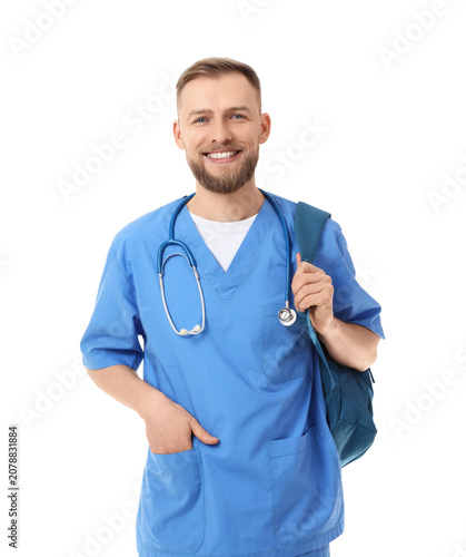 Handsome medical intern wit...