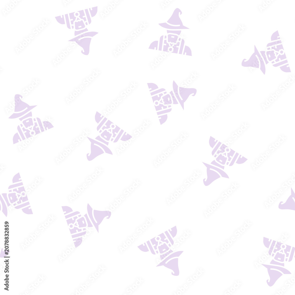 Obraz premium wizard fairy tale personage vector glyph seamless pattern wizard fairy tale personage sign illustration