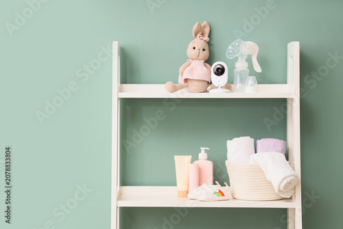 Shelf unit with baby access...