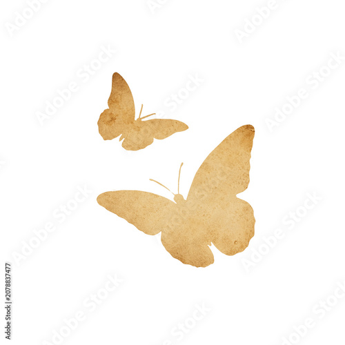 Foto Vintage Butterfly Silhouette with Antique Paper Texture