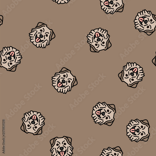 Bild auf Leinwand australian shepherd dog puppy pet vector seamless pattern australian shepherd do