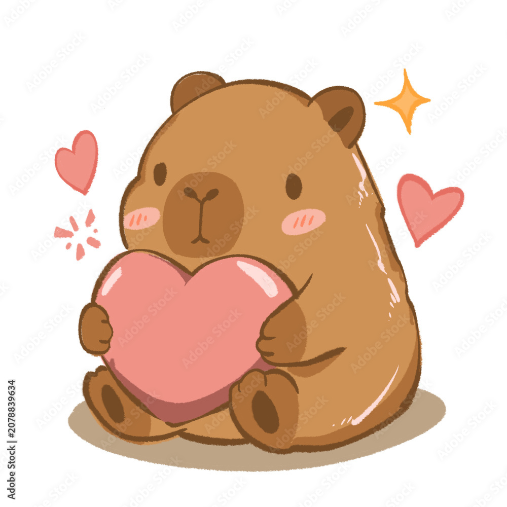 Fototapeta premium Capybara design asset Love