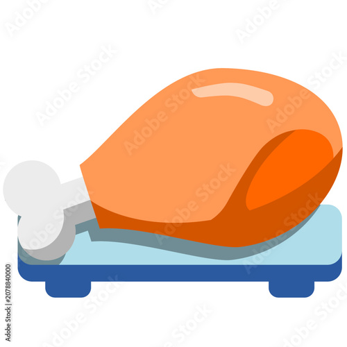 Simple chicken piece illustration for food, restaurant menus, fast food, meal planning, and culinary design projects.