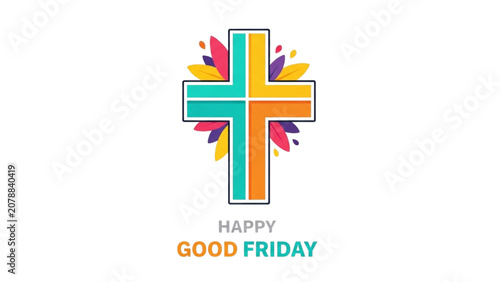 Photos Vibrant Cross Symbol on Happy Good Friday Celebration Background
