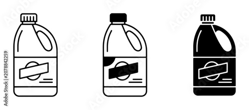 Quadro su tela Household Cleaning Product Bottles, Liquid Detergent Containers, Chemical Jug Ic