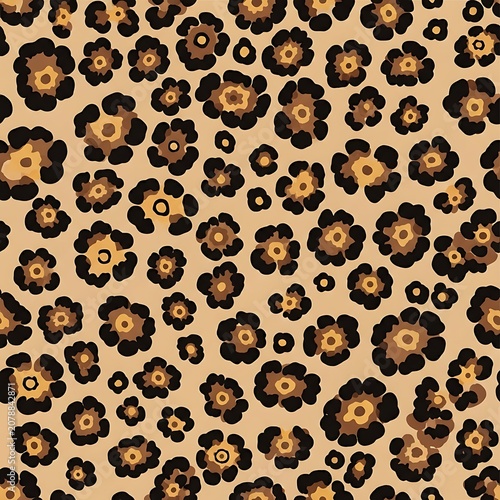 Animal Print Pattern with Leopard Spots Design.