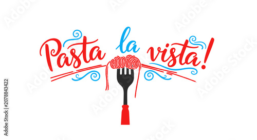 Tablou pe pânză Fork with spaghetti on it.