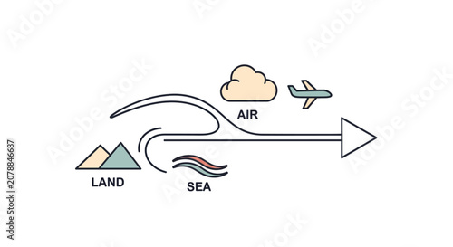 Принти на полотні Global air circulation concept illustration.