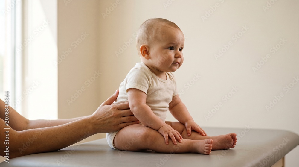 Fototapeta premium Sitting Balance Assessment in Infant Developmental Screening