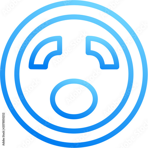 Foto Sleepy tired emoji icon with blue gradient stroke outline for sleepy tired emoji