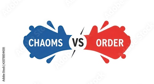 Chaos versus Order Concept Illustration.