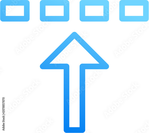 Принти на полотні Vertical align upper icon with blue gradient stroke outline for vertical align u