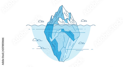 Tableau sur toile Iceberg Floating in the Ocean Water.