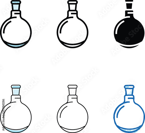 round bottomed flask chemical glassware lab color icon vector. round bottomed flask chemical glassware lab sign. isolated set symbol