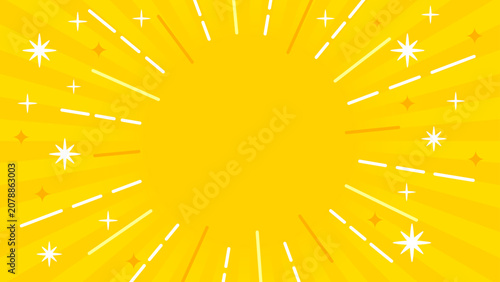 Konstfotografi 太陽フレームの集中線キラキラセール向け背景 中央コピースペース