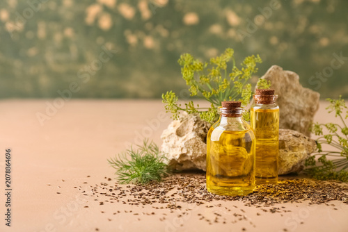 Bottles of dill seed essent...