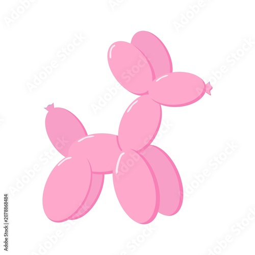 Pink balloon dog sculpture glossy party decoration, playful design perfect for kids celebrations, creative artwork