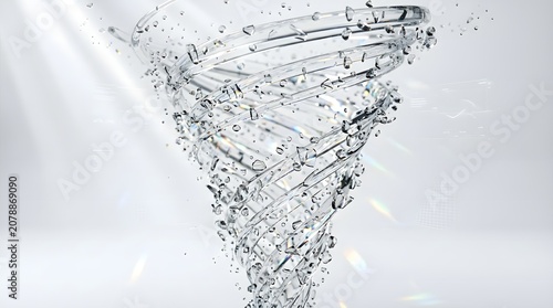 Transparent Glass Particle Vortex Abstract Innovation Technology Background
