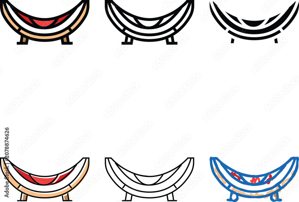 Fototapeta premium hammock outdoor furniture color icon vector. hammock outdoor furniture sign. isolated symbol variants