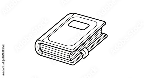 Simple line drawing of a book.