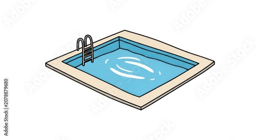 Swimming pool with ladder inside.