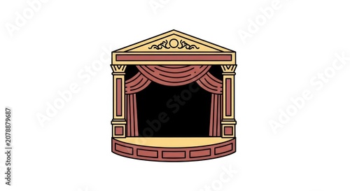 Theater Stage Curtain Architecture Design.