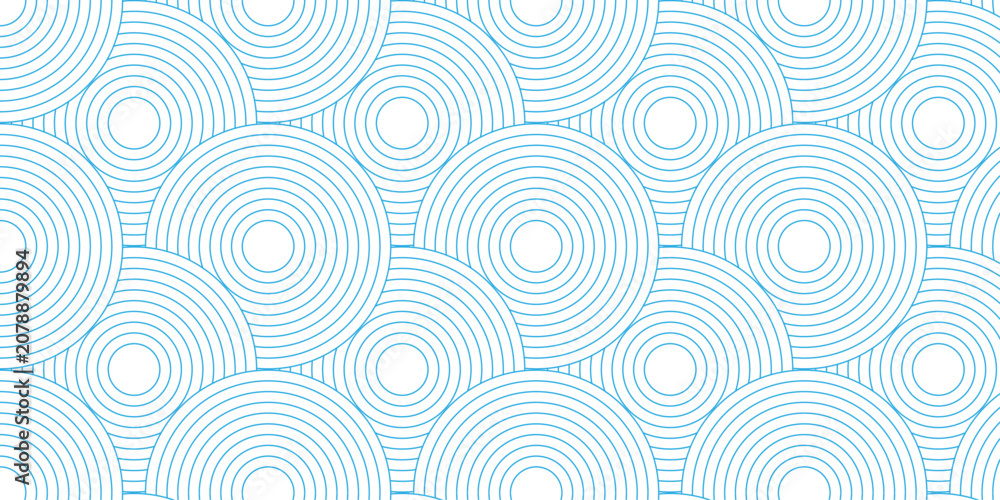 Naklejka premium Modern abstract colorful circle line pattern background. Seamless design for banner and wave overlapping geometric wallpaper design.