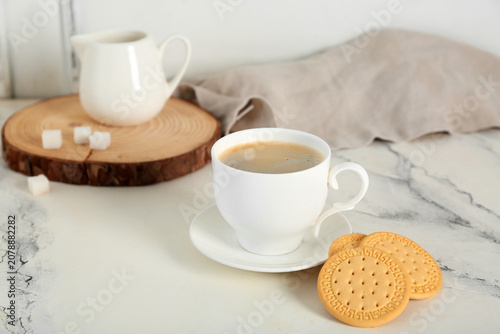 Sweet cookies and cup of ho...