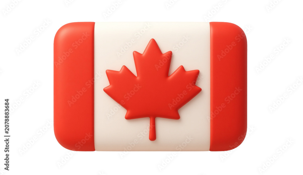 Fototapeta premium Modern Canada Flag 3D Rendered Vector Illustration for National Identity Travel and Patriotism Graphic Design Element