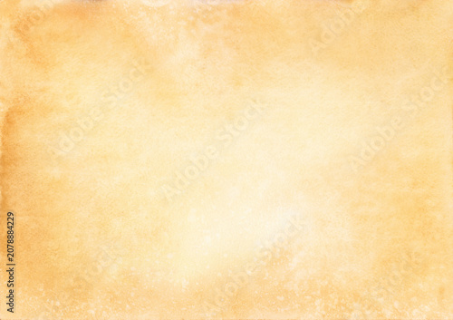 Hand painted abstract warm brown and golden earth tone watercolor wash background