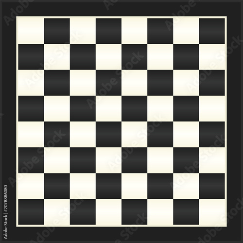 Top down view chess board black and white